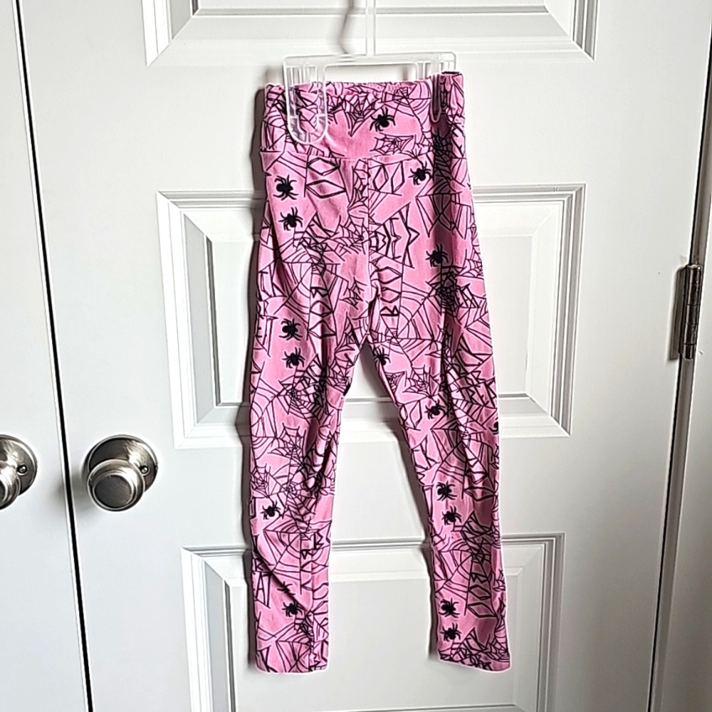 4 For $20 LulaRoe Halloween Theme Spiderweb Print Pants in Kids S/M - Picture 1 of 6